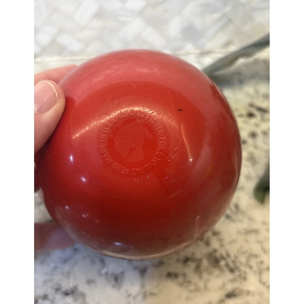 FISHER PRICE Happy Apple 1972 Short Stem Roly Poly Vintage Chime‎ Children's Toy